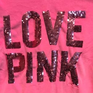 PINK Velvet Zip Up/ Sequin “LOVE PINK” back